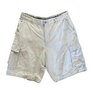 Tommy Bahama Khaki Linen Blend Cargo Shorts Sz 36